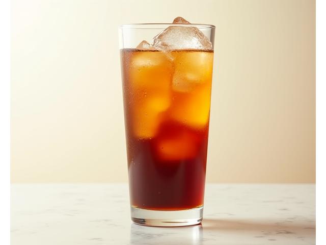 A glass of refreshing cold brew coffee with ice, depicting modern coffee culture