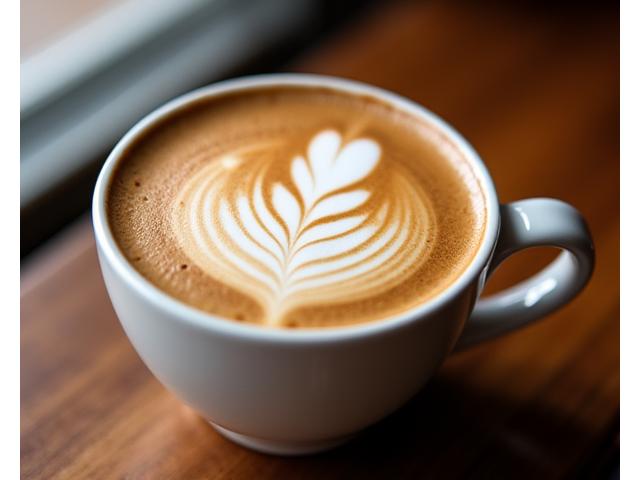 A finely brewed latte with beautiful latte art, perfect for Bunga Kopi's menu